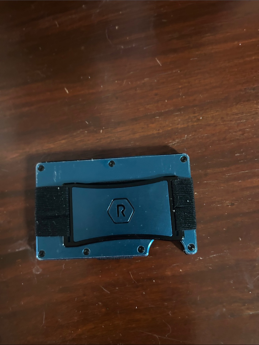 RIDGE blue metal wallet